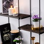 Hanah Home Estantería de Pared Lilac Negro y Nogal